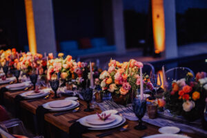 Luxury wedding table design centerpieces Cabo San Lucas private villa